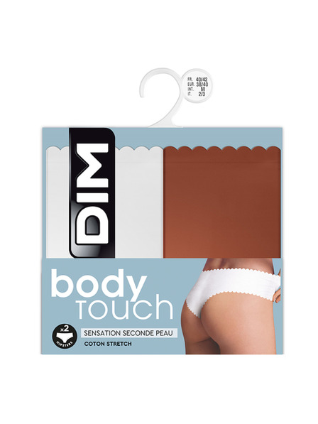 DIM DIM BODY TOUCH HIPSTER 2x - Ženske gaćice 2 kom - cigla - bijela