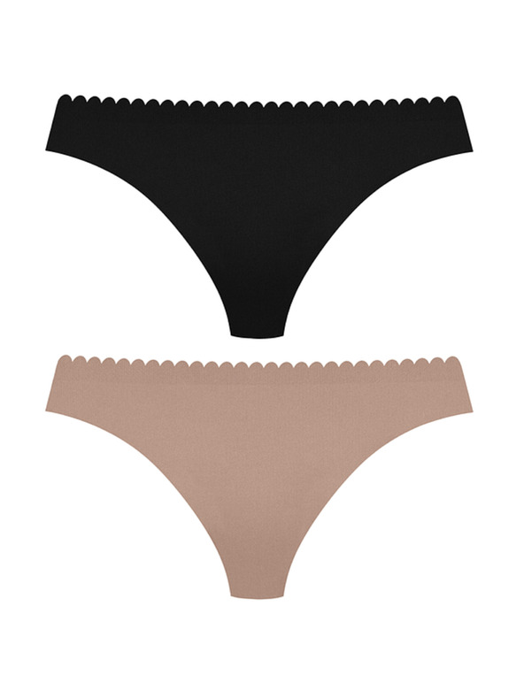 DIM DIM BODY TOUCH HIPSTER 2x - Ženske gaćice 2 kom - crna - bež