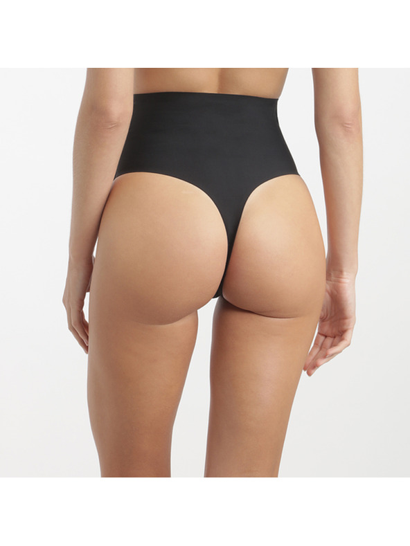 DIM DIM INVISIBLE MID WAIST THONG - Ženski tanga sa visom strukom - crna