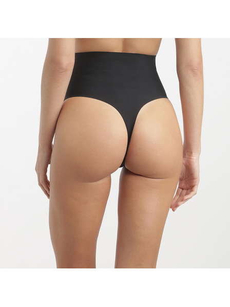 DIM DIM INVISIBLE MID WAIST THONG - Ženski tanga sa visom strukom - crna