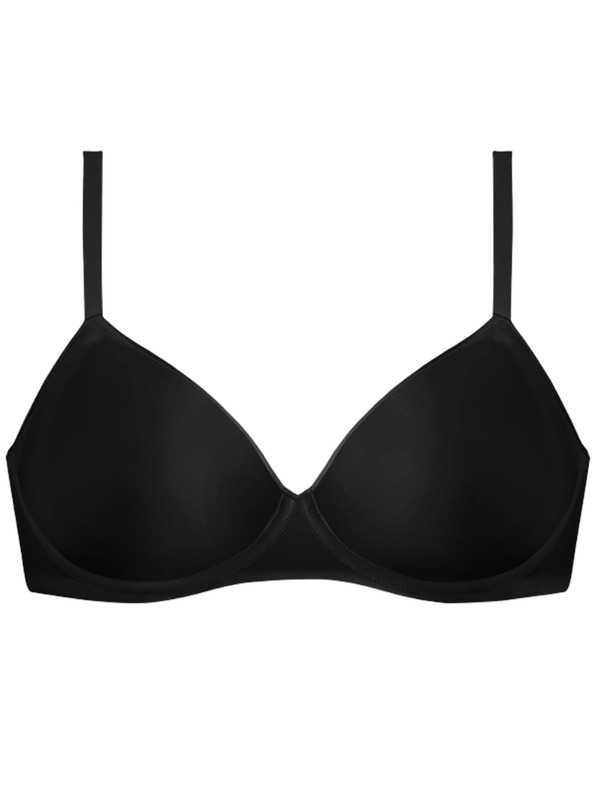 DIM DIM INVISIBLE WIRELESS PADDED BRA - Ženski glatko oblikovan grudnjak bez kostima - crna