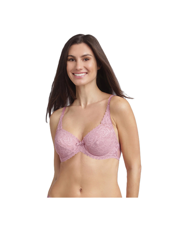 Playtex PLAYTEX RCS FLOWER ELEGANCE UNDERWIRE BRA - Damski čipkasti grudnjak sa žicom - ružicasta