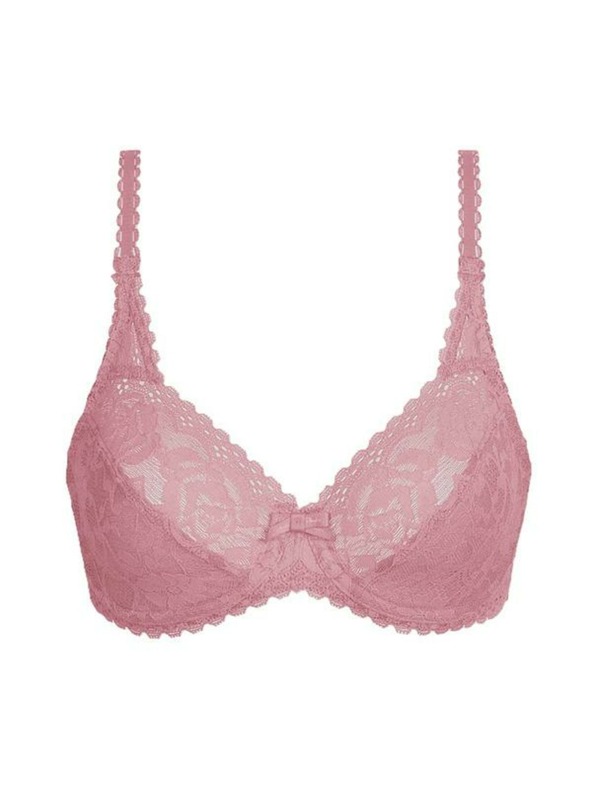 Playtex PLAYTEX RCS FLOWER ELEGANCE UNDERWIRE BRA - Damski čipkasti grudnjak sa žicom - ružicasta