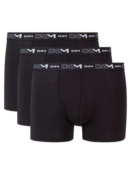 DIM DIM COTTON STRETCH BOXER 3x - Muške boksarice 3 kom - crna