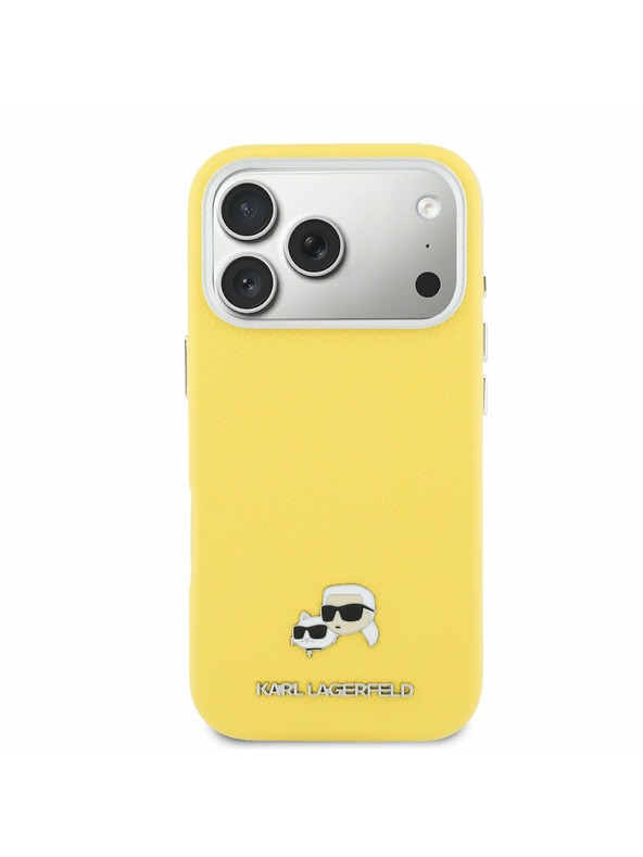 Karl Lagerfeld Karl Lagerfeld PU Karl and Choupette Heads Pins MagSafe Stražnji Poklopac za iPhone 17 Pro Yellow