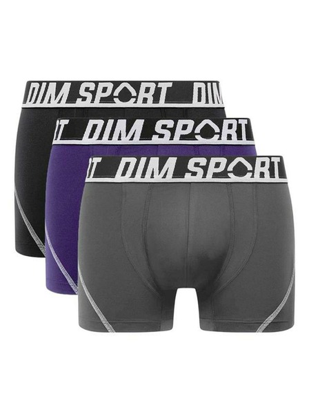 DIM DIM SPORT MICROFIBRE BOXER 3x - Muške sportske bokserice 3 kom - siva - plava - crna