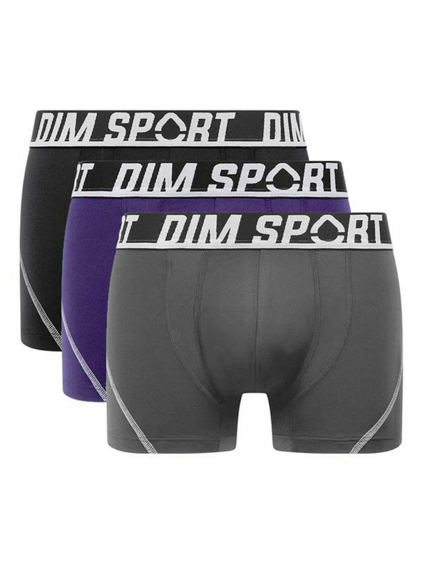 DIM DIM SPORT MICROFIBRE BOXER 3x - Muške sportske bokserice 3 kom - siva - plava - crna