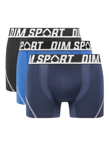 DIM DIM SPORT MICROFIBRE BOXER 3x - Muške sportske bokserice 3 kom - crna - plava