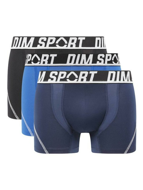 DIM DIM SPORT MICROFIBRE BOXER 3x - Muške sportske bokserice 3 kom - crna - plava