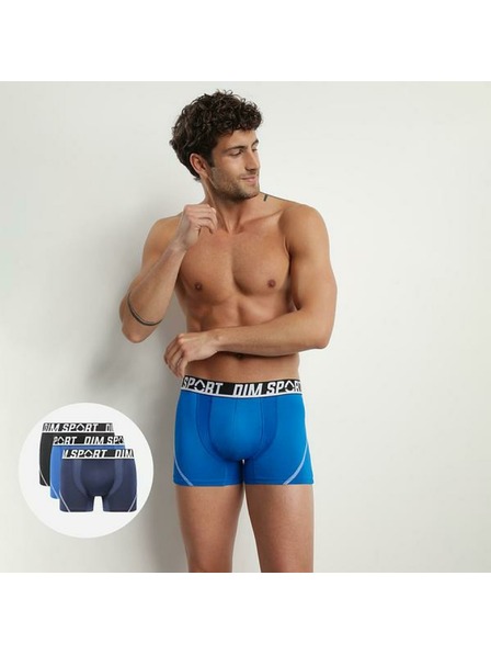 DIM DIM SPORT MICROFIBRE BOXER 3x - Muške sportske bokserice 3 kom - crna - plava