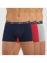 DIM Komplet od tri muške bokserice u tamnoplavoj, crvenoj i svijetlo sivoj boji Dim COTTON STRETCH BOXERICE