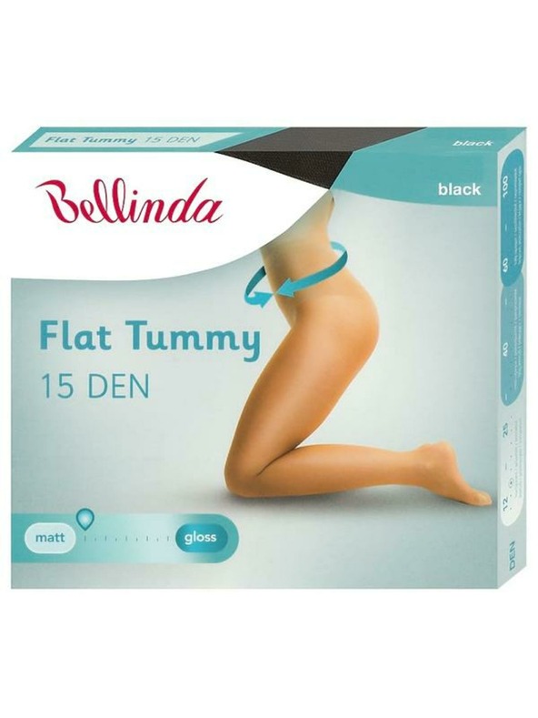 Bellinda Crne ženske tajice s efektom ravnog trbuščića BELLINDA Flat Tummy 15 DEN