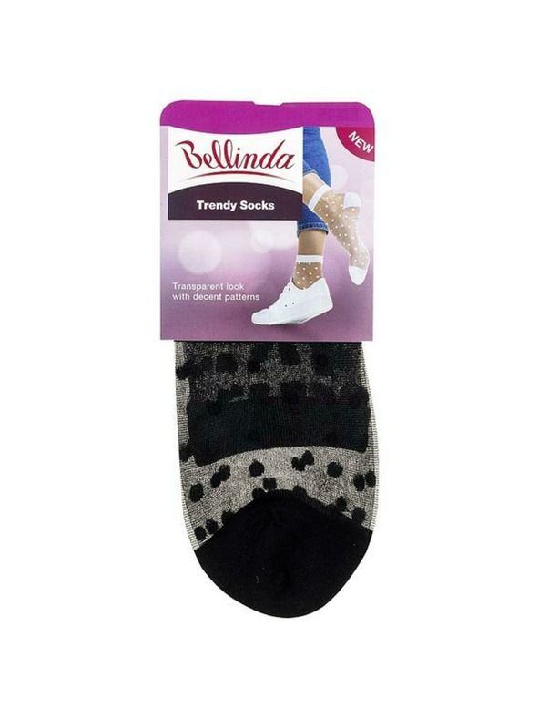 Bellinda Crne ženske najlonske čarape na točke Bellinda TRENDY SOCKS