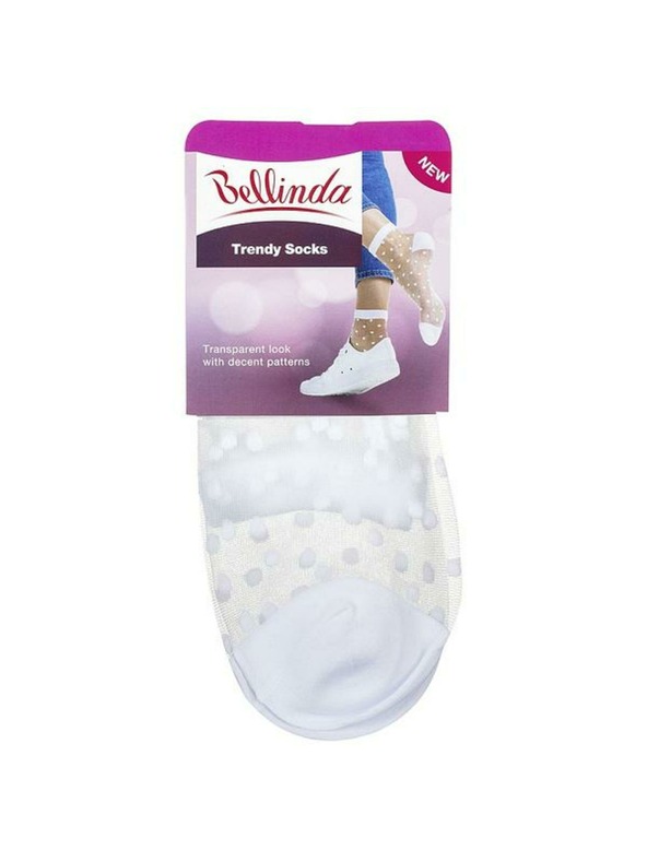 Bellinda Bijele ženske najlonske čarape na točke Bellinda TRENDY SOCKS