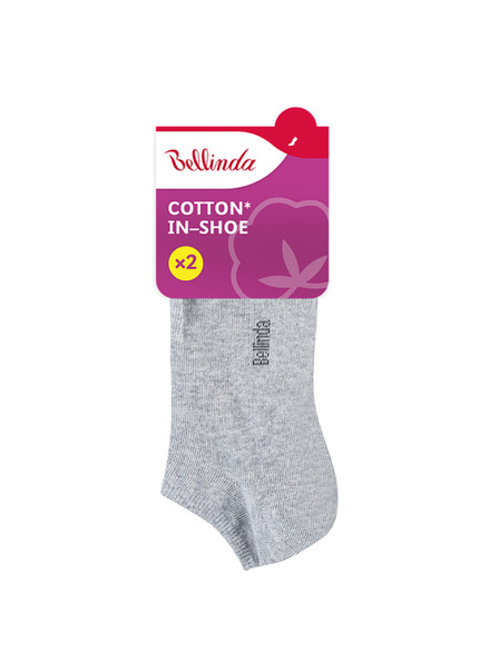 Bellinda Set od dva para ženskih čarapa sive boje Bellinda COTTON IN-SHOE SOCKS 2x