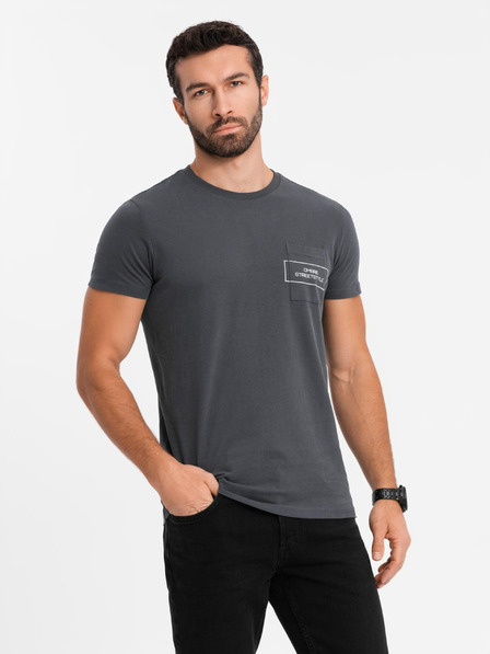 Ombre Clothing Muška pamučna majica s Ombre Streetstyle džepnim printom Ombre Clothing