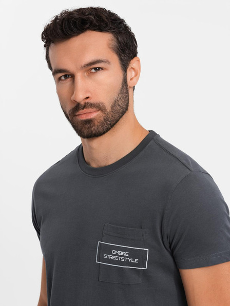 Ombre Clothing Muška pamučna majica s Ombre Streetstyle džepnim printom Ombre Clothing
