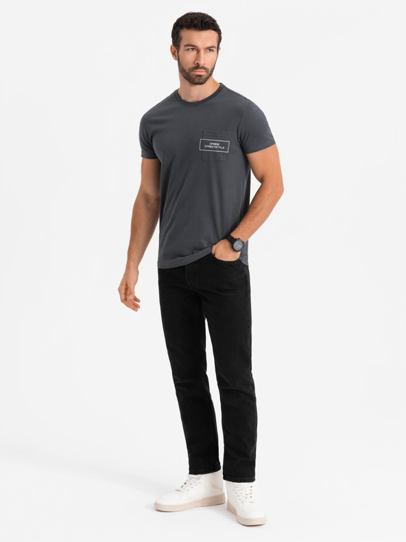 Ombre Clothing Muška pamučna majica s Ombre Streetstyle džepnim printom Ombre Clothing