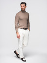 Ombre Clothing Muška pletena dolčevita od viskoze - tamno bež V3 OM-SWTN-0127 Ombre odjeća
