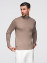 Ombre Clothing Muška pletena dolčevita od viskoze - tamno bež V3 OM-SWTN-0127 Ombre odjeća