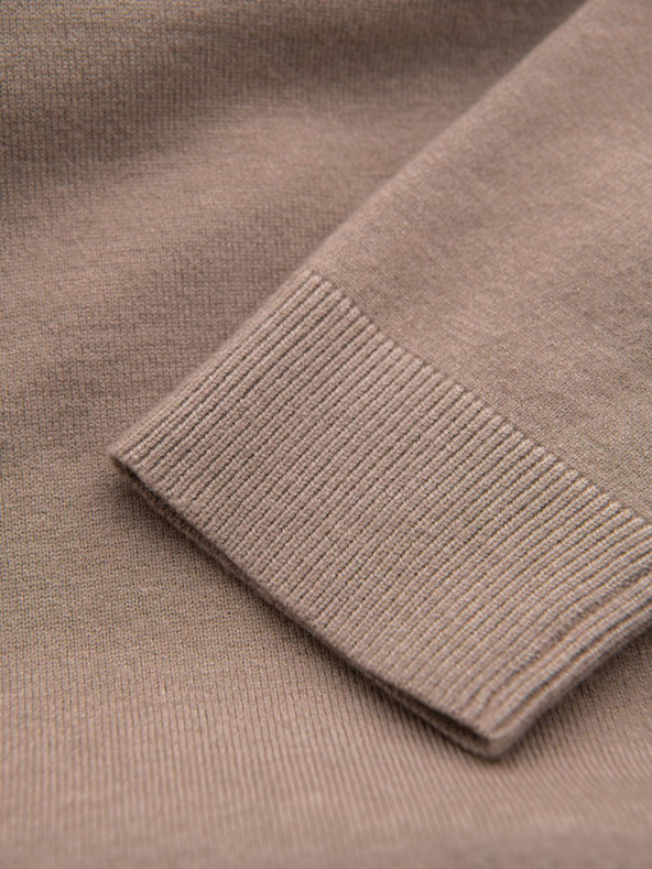 Ombre Clothing Muška pletena dolčevita od viskoze - tamno bež V3 OM-SWTN-0127 Ombre odjeća