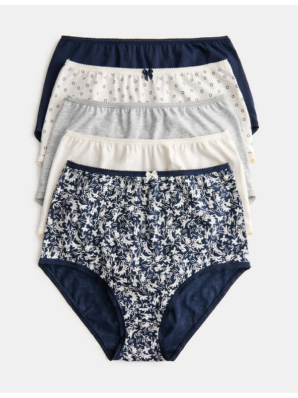 Marks & Spencer Gaćice visokog struka s printom od pamuka Lycra™, 5 kom. Marks & Spencer siva