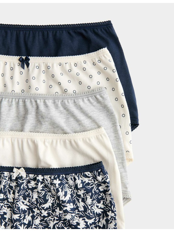 Marks & Spencer Gaćice visokog struka s printom od pamuka Lycra™, 5 kom. Marks & Spencer siva