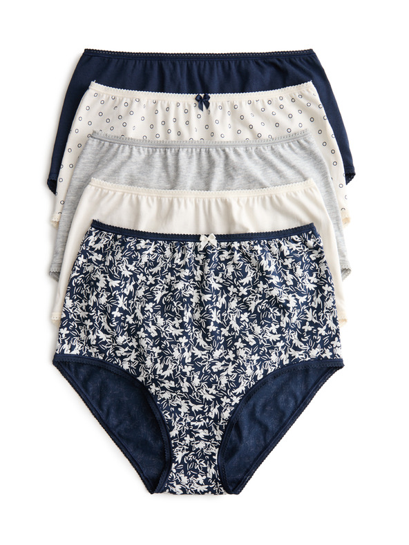 Marks & Spencer Gaćice visokog struka s printom od pamuka Lycra™, 5 kom. Marks & Spencer siva