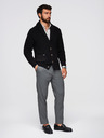 Ombre Clothing Muški pamučni pulover sa šal izrezom - crni V4 OM-SWCD-0153 Ombre Clothing