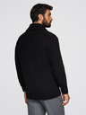 Ombre Clothing Muški pamučni pulover sa šal izrezom - crni V4 OM-SWCD-0153 Ombre Clothing
