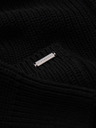Ombre Clothing Muški pamučni pulover sa šal izrezom - crni V4 OM-SWCD-0153 Ombre Clothing