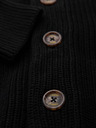 Ombre Clothing Muški pamučni pulover sa šal izrezom - crni V4 OM-SWCD-0153 Ombre Clothing