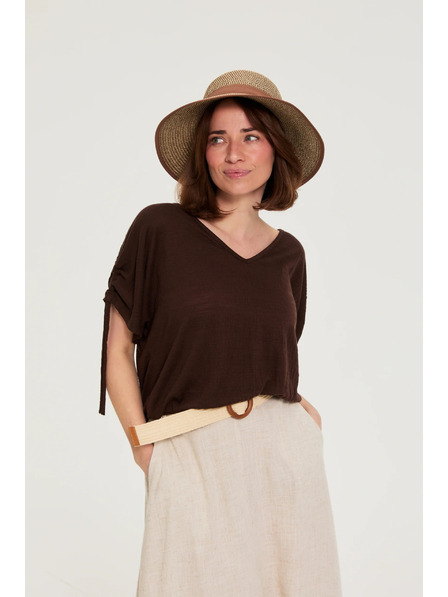 Moodo Slamnatog šešira smeđa Moodo