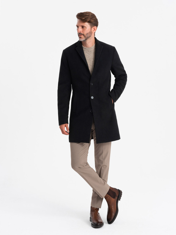 Ombre Clothing Crni muški lagani kaput Ombre Clothing