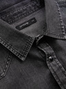 Ombre Clothing Crna muška traper košulja Ombre odjeća