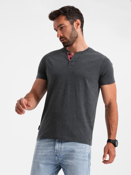 Ombre Clothing Crna muška majica s pakosim izrezom Ombre Odjeća