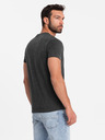 Ombre Clothing Crna muška majica s pakosim izrezom Ombre Odjeća