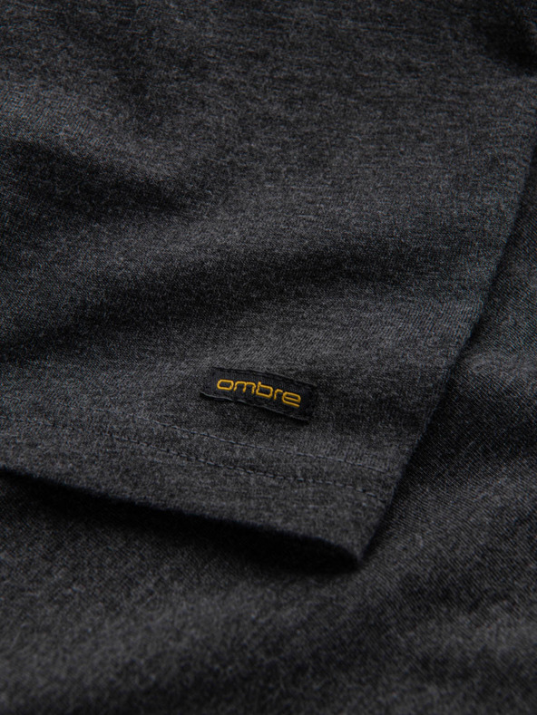 Ombre Clothing Crna muška majica s pakosim izrezom Ombre Odjeća