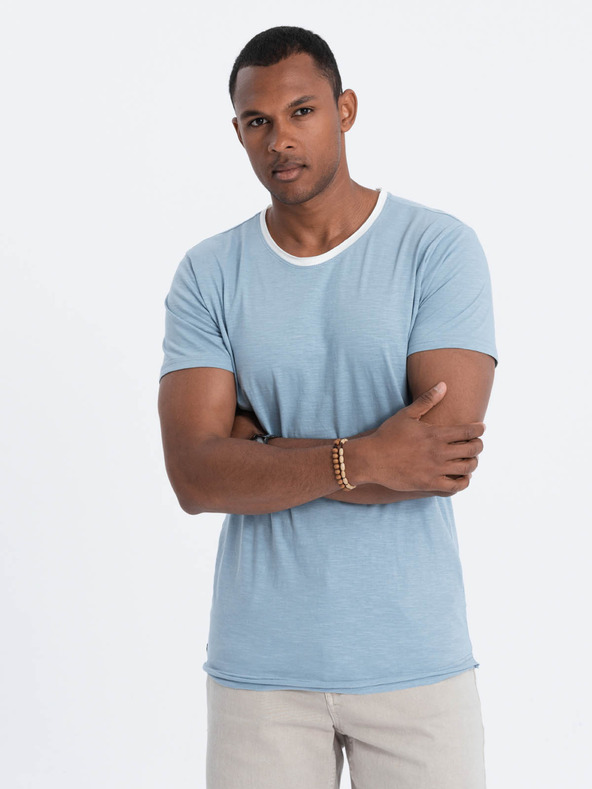 Ombre Clothing Plava muška majica Ombre Clothing