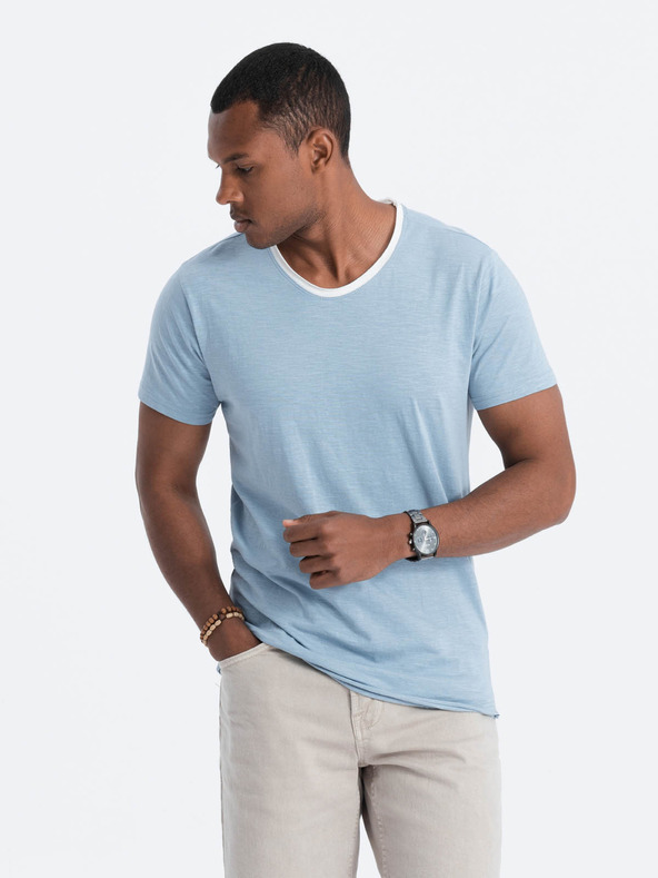 Ombre Clothing Plava muška majica Ombre Clothing