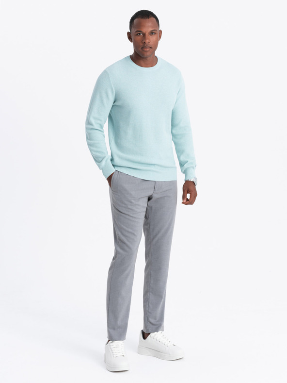 Ombre Clothing Muški melange strukturirani pleteni pulover Mint Ombre odjeća