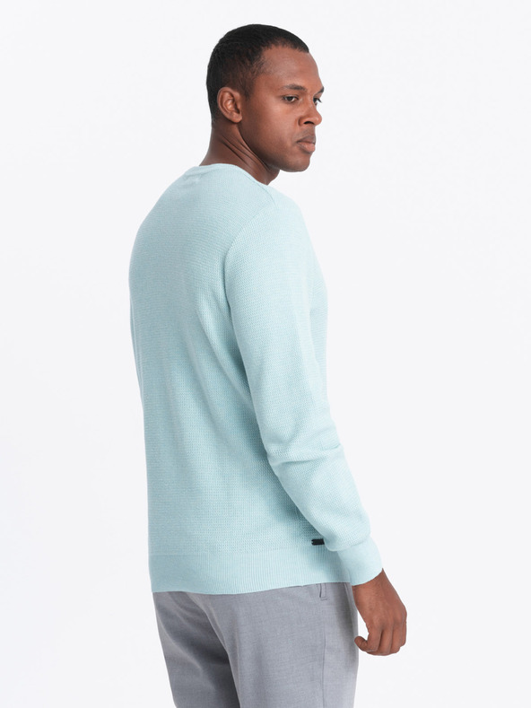 Ombre Clothing Muški melange strukturirani pleteni pulover Mint Ombre odjeća