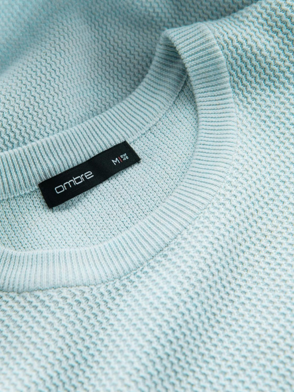 Ombre Clothing Muški melange strukturirani pleteni pulover Mint Ombre odjeća