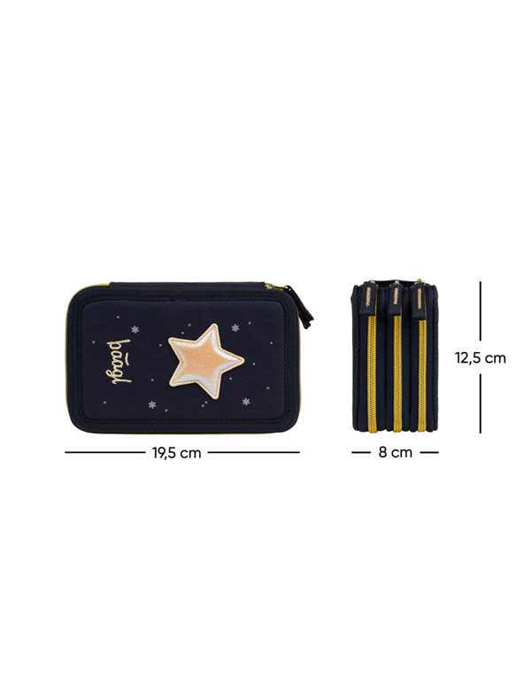 BAAGL  BAAGL Školski pernica trokatna Unicorn Gold