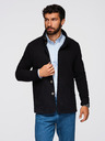 Ombre Clothing Muška dukserica sa gumbima i stojećim ovratnikom - crna V6 OM-SSZP-0240 Ombre Clothing