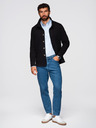 Ombre Clothing Muška dukserica sa gumbima i stojećim ovratnikom - crna V6 OM-SSZP-0240 Ombre Clothing