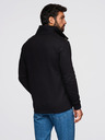 Ombre Clothing Muška dukserica sa gumbima i stojećim ovratnikom - crna V6 OM-SSZP-0240 Ombre Clothing