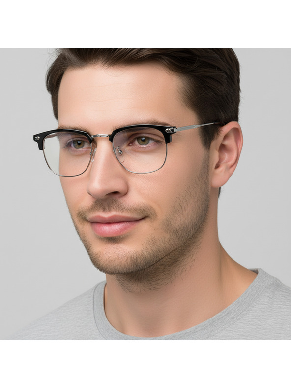 VEYREY VeyRey nerd sunčane naočale Gruvunk srebrni okvir prozirna stakla