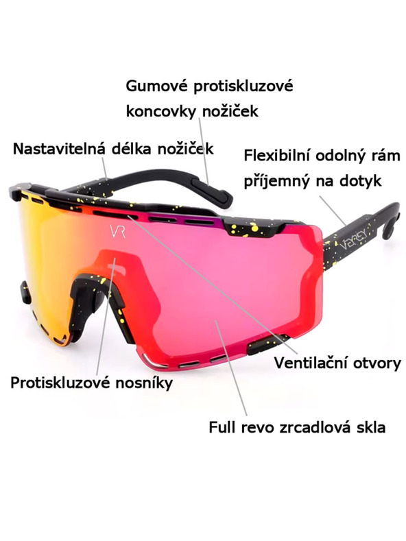 VEYREY VeyRey sportske sunčane naočale Semihoof bijela okvira crvena stakla