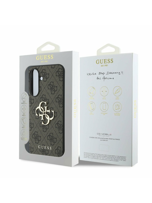 Guess Guess PU 4G Metal Logo Stražnji Poklopac za Samsung Galaxy A56 Brown